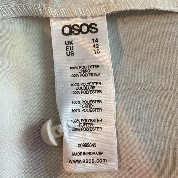 ASOS White Floral Lined Drop Waist Open Back Sweetheart Neckline Fairycore Dress - Picture 7 of 8